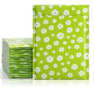 20- 6x9"Green White Floral Self Sealing Bubble Mailers and 50  Sti…